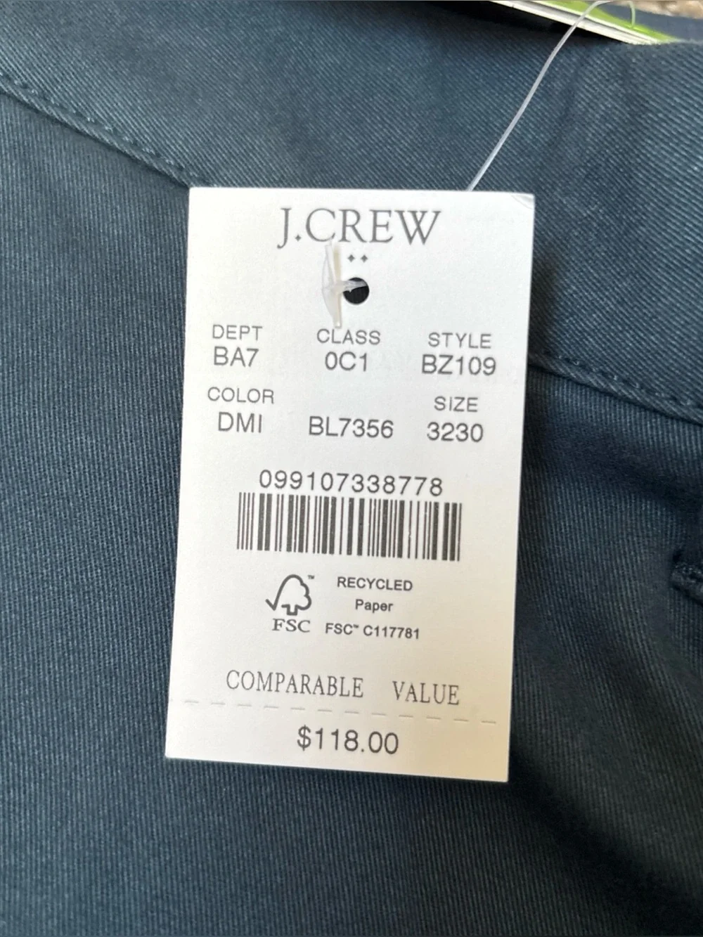 J. Crew Men's Chinos in Slate Blue